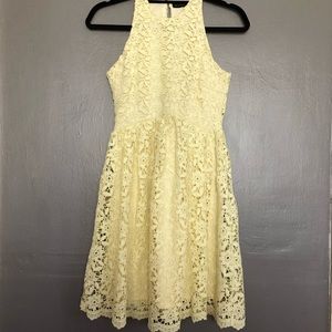 Zara lace flower halter mini dress